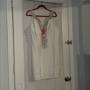 $198 Lilly Pulitzer Women's Resort White Valli Shift Sheath Dress Size 16